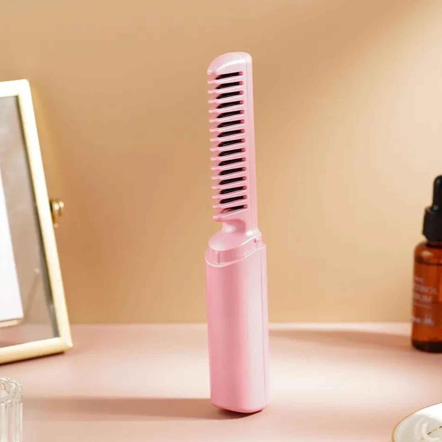 13072 Rechargeable Mini Hair Straightener, Travel Portable USB Charging Cordless Hair Straightener Bursh, Three Temperature Adjustments Flat Iron Comb (1 Pc) 13072 Rechargeable Mini Hair Straightener, Travel Portable USB Charging Cordless Hair Straightener Bursh, Three Temperature Adjustments Flat Iron Comb (1 Pc)